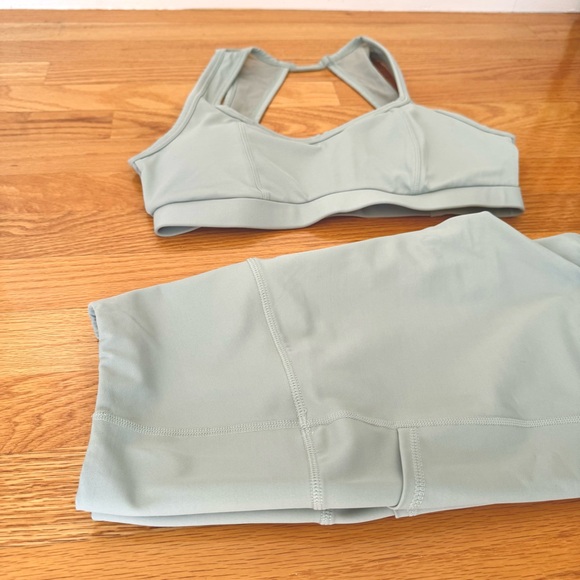 Workout Set - Cleo Harper Aqua Gray Blake Bralet and Spin Short Set - Size Large - Picture 5 of 9